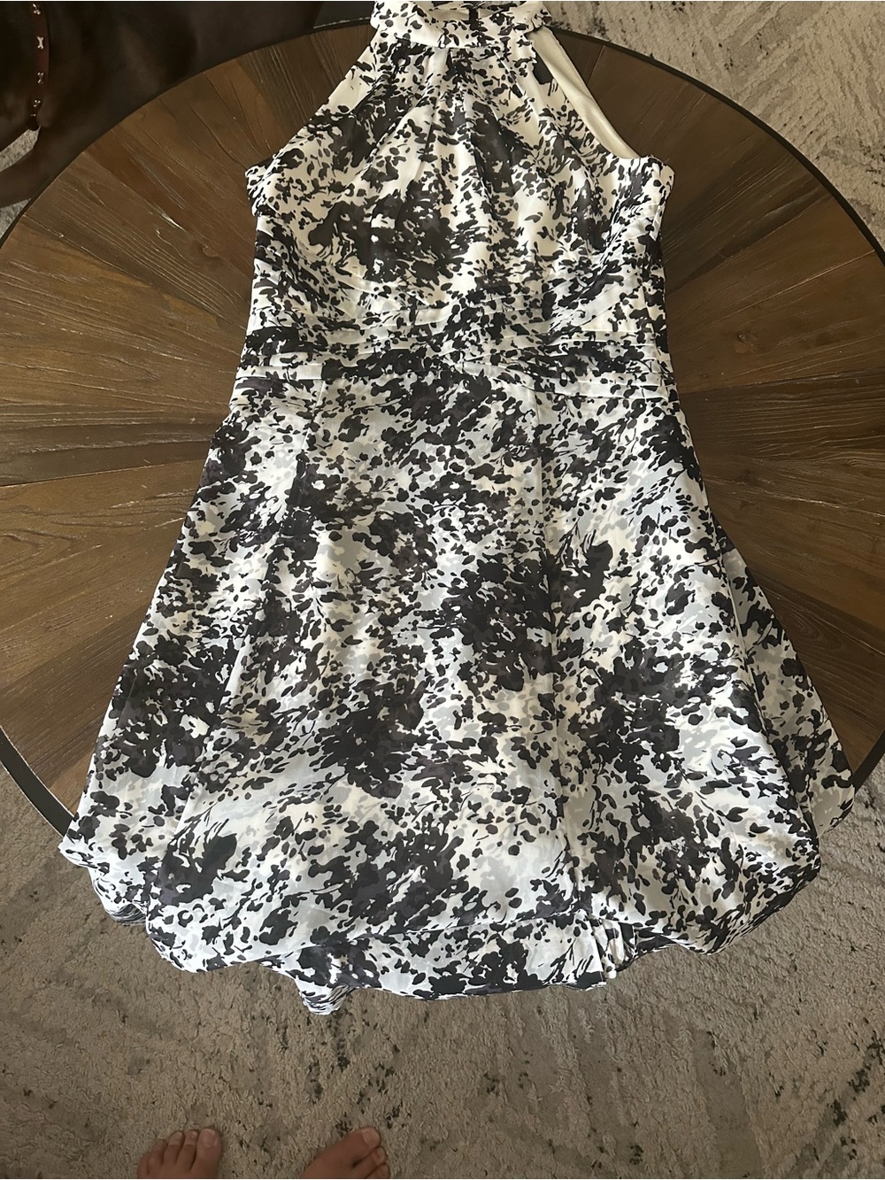 Like New!!!  Black & White Halter Dress